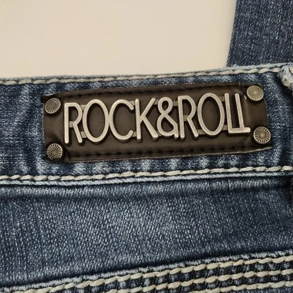 Rock & Roll Cowgirl Jeans Low Rise Med Wash Embroidery Detail - Picture 9 of 13